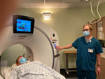 This is a picture of a doctor using a scan.